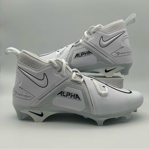 Nike Alpha Menace Pro 3 White Gray Football Cleats Men Sz 10.5 CT6649-109 *READ*